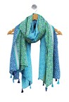 3 PANEL SCARF - aqua navy